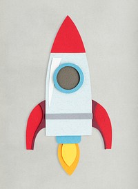 Paper craft design of launch rocket icon
