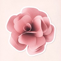 Rose 3D papercraft flower sticker psd