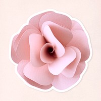 Rose 3D papercraft flower sticker psd