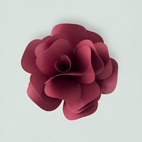 Flatlay of a red flower paper craft
