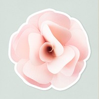 Rose 3D papercraft flower sticker psd