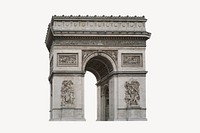 Arc de Triomphe sticker, Paris famous monument psd