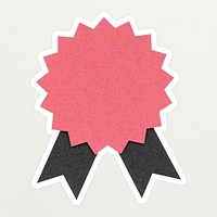 Pink prize badge paper craft sticker