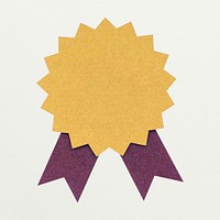 Yellow prize badge paper craft