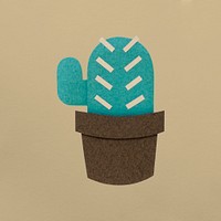 Cactus paper craft illustration