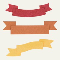 Colorful ribbon banner paper craft set 