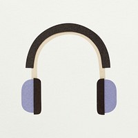 Purple headphones paper craft