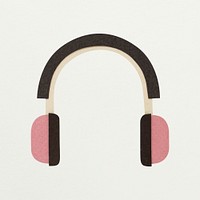 Pink headphones paper craft