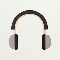 Gray headphones paper craft