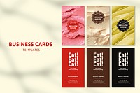 Ice cream business card template psd set with frosting texture