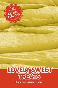 Gelato template psd with green frosting texture for pinterest post
