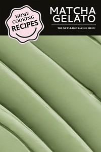 Gelato template psd with matcha frosting texture for pinterest post