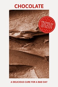 Gelato template psd with chocolate frosting texture for pinterest post