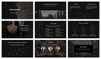 Business presentation template set, professional corporate psd layouts