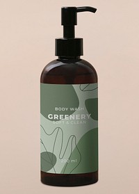 Label mockup psd, cosmetic pump bottle, isolated object