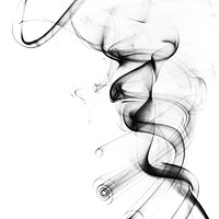 Black smoke effect design element on a white background