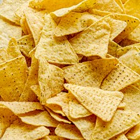 Tex mex corn tortilla chips close up