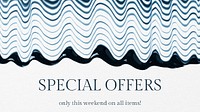 Minimal abstract art template psd special offers shopping banner