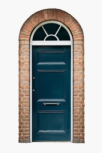 Modern house door clipart, European entrance architecture psd