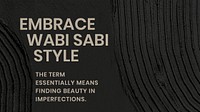 Textured blog banner template psd with embrace wabi sabi style text