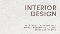 Textured blog banner template psd with interior design text