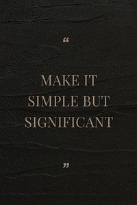 Black textured poster template psd with make it simple but significant text