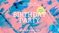 Acrylic paint party template psd colorful aesthetic creative art banner