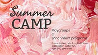 Acrylic paint camp template psd pink aesthetic creative art banner