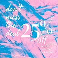 Acrylic paint sale template vector colorful abstract creative art social media post