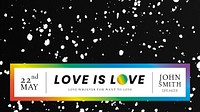 LGBTQ template psd with love is love quote for blog banner