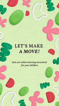 Kids education cute template psd with creative art pattern ad banner