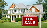 For sale sign, real estate housing advertisement