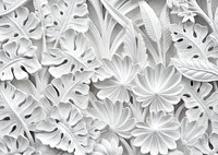Carved floral ornament close up, white background