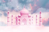 Pink Taj Mahal background, sky architecture remixed media