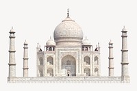 Taj Mahal, architecture clipart, mausoleum in India psd