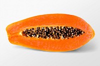 Ripe papaya sticker, tropical fruit 