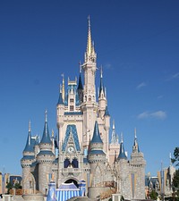 Free Disneyland castle image, public domain theme park CC0 photo.
