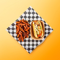 Hot dog meal sticker, food photography psd