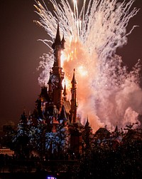 Free Disneyland castle image, public domain theme park CC0 photo.