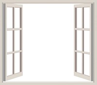 Opened casement window clipart, home exterior design