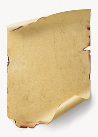 Burnt paper, vintage scroll graphic with copy space 