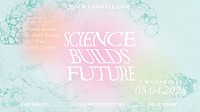 Aesthetic bubble art template psd science event colorful ad banner