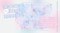 Aesthetic bubble art template psd science event colorful ad banner