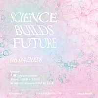 Bubble art science template psd event aesthetic social media ad