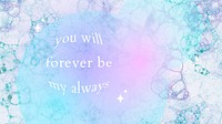 Aesthetic bubble art template psd with love quote blog banner