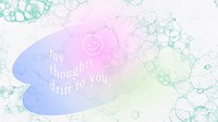 Aesthetic bubble art template psd with romantic quote blog banner