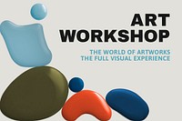 Art workshop template psd color paint abstract ad banner