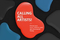 Calling all artist template psd color paint abstract ad banner