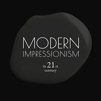 Modern impressionism template psd black paint abstract social media ad