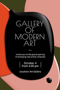 Modern art gallery template psd color paint abstract ad poster